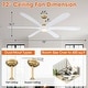 preview thumbnail 8 of 13, Parrot Uncle 72-inch Gold Modern Propeller DC Motor Ceiling Fan with Light and Remote