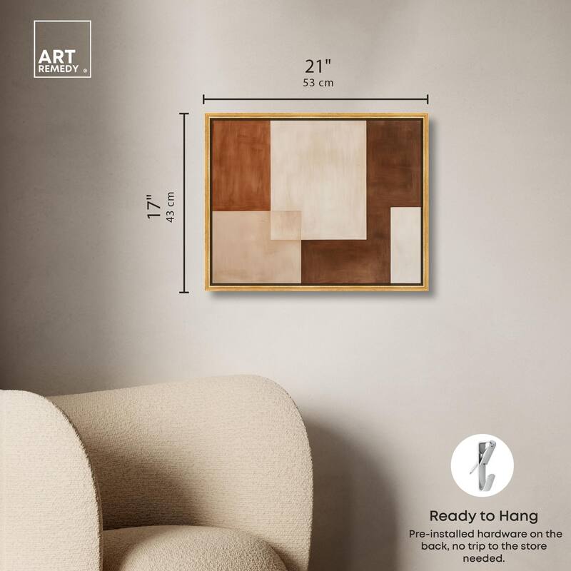 Cream and Brown Panels IV Canvas by Art Remedy