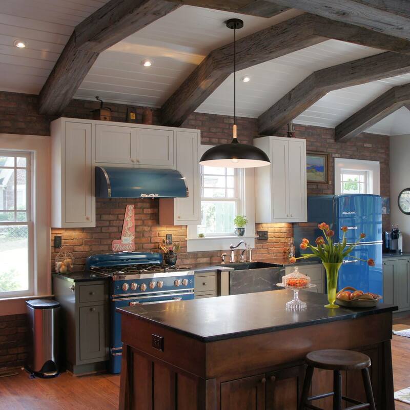 Modern 1-Light Black Dome Kitchen Island Metal Pendant Lights for Dining Room - 17.7 in.