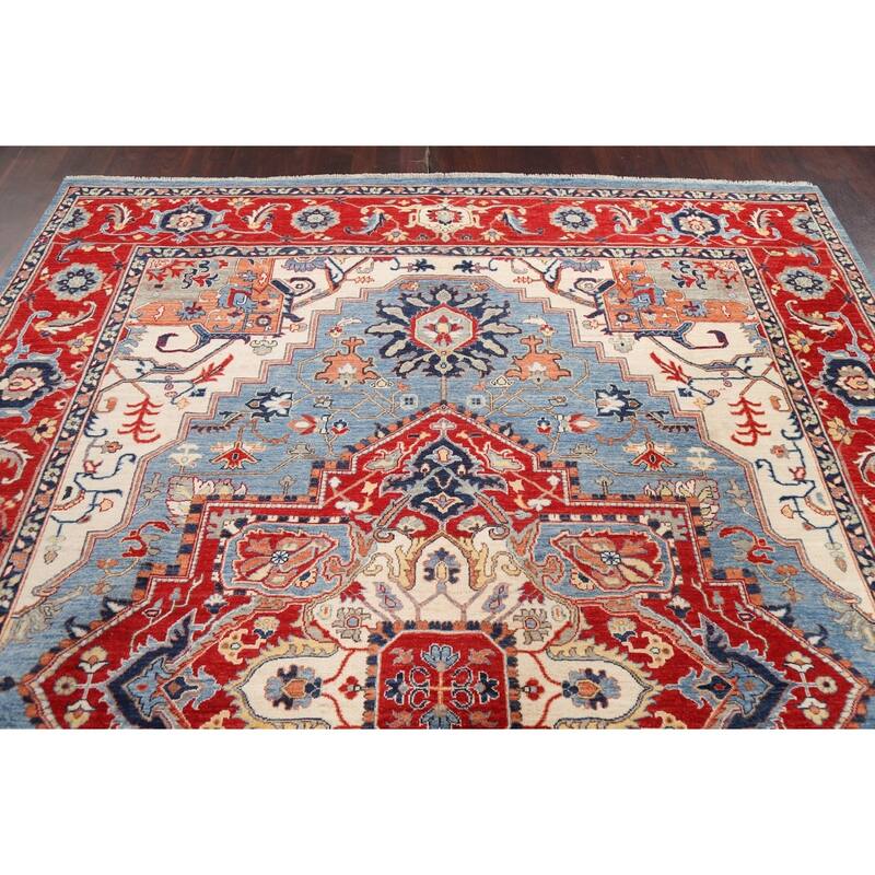 Vegetable Dye Heriz Serapi Oriental Area Rug Hand-knotted Wool Carpet - 8'4" x 11'0"