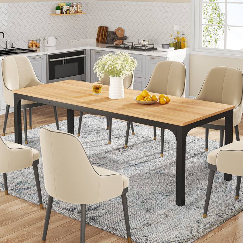 Dining Table for 6-8 Person, 78 inch Long Rectangular Kitchen Dining Table