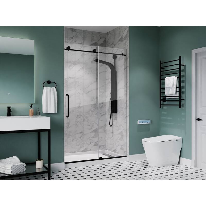Alexander 60 in. L x 30 in. W Alcove Shower Pan Base with Right Drain in Glossy White Marine Acrylic