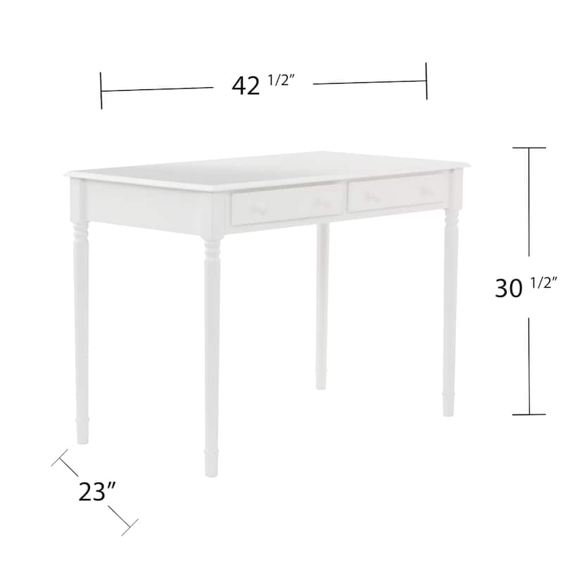 SEI Furniture Waterfront 2-drawer White Writing Desk