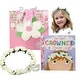 preview thumbnail 1 of 6, Flower Girl Gift Set, Flower Girl Proposal, Book with Floral Crown Headband Headpiece in Adorable Gift Box