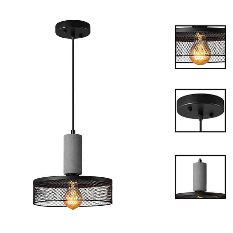 Modern kitchen light fixture black pendant lights concrete, metal island lights