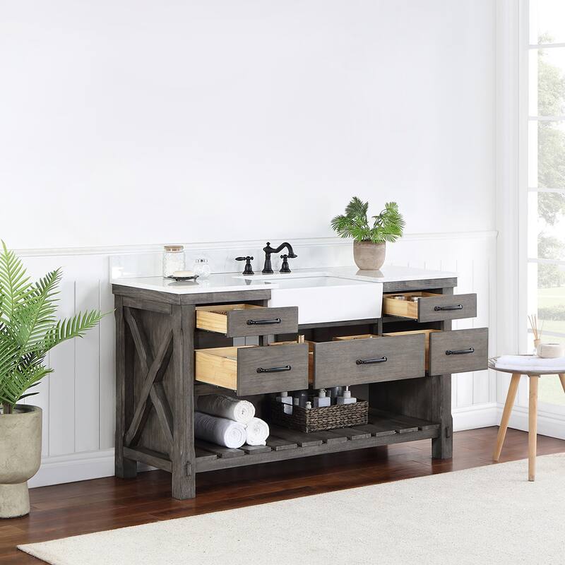 Miseno MV-NM-701660 Villareal 60" Free Standing Single Basin Vanity