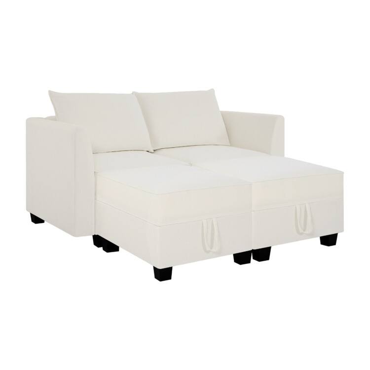 Modern DIY Convertible Modular Sectional Sofa Collection with Loveseat, Sofa, and Ottomans