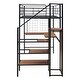 preview thumbnail 8 of 7, Twin Size Metal Frame Loft Bed with Desk, Metal Grid, Lateral Storage Ladder and Wardrobe