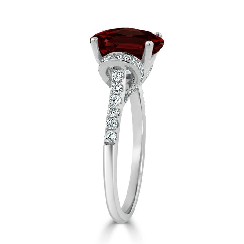 Auriya Modern 2 3/8ct Oval Garnet and Diamond Engagement Ring 3/8cttw 14k Gold