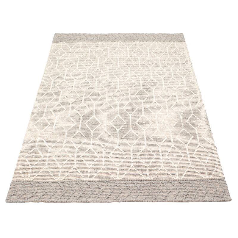 ECARPETGALLERY Braid weave Sienna Grey Wool Rug - 5'1 x 8'1