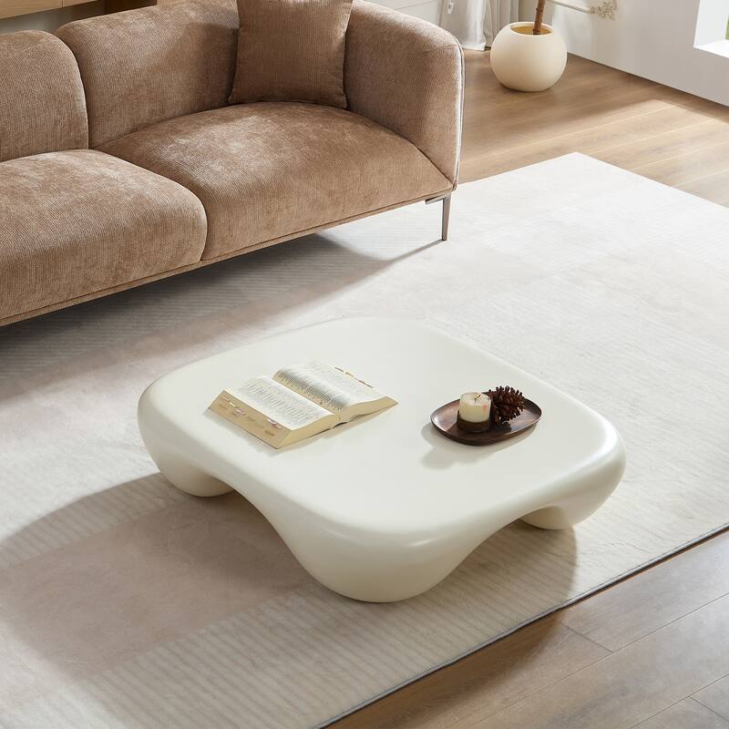 Modern Coffee Table Accent Table, Lightweight Center Table Sofa Side Table with Unique Geometric Design