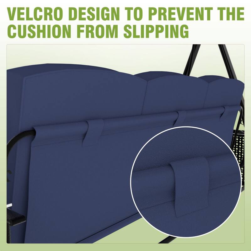 VEIKOUS 3-Seat 2-in-1 Convertible Patio Porch Swing with Adjustable Canopy Swing and Cushion