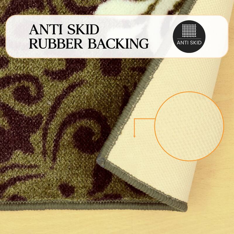 Superior Branston Printed Non-Slip Washable Indoor Area Rug
