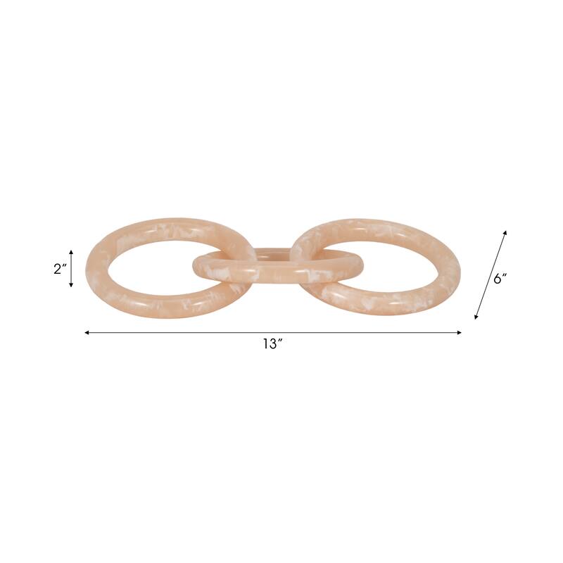 Sagebrook Home Resin 13" Round Tortoise Chain W Brass - 13" x 6" x 2"