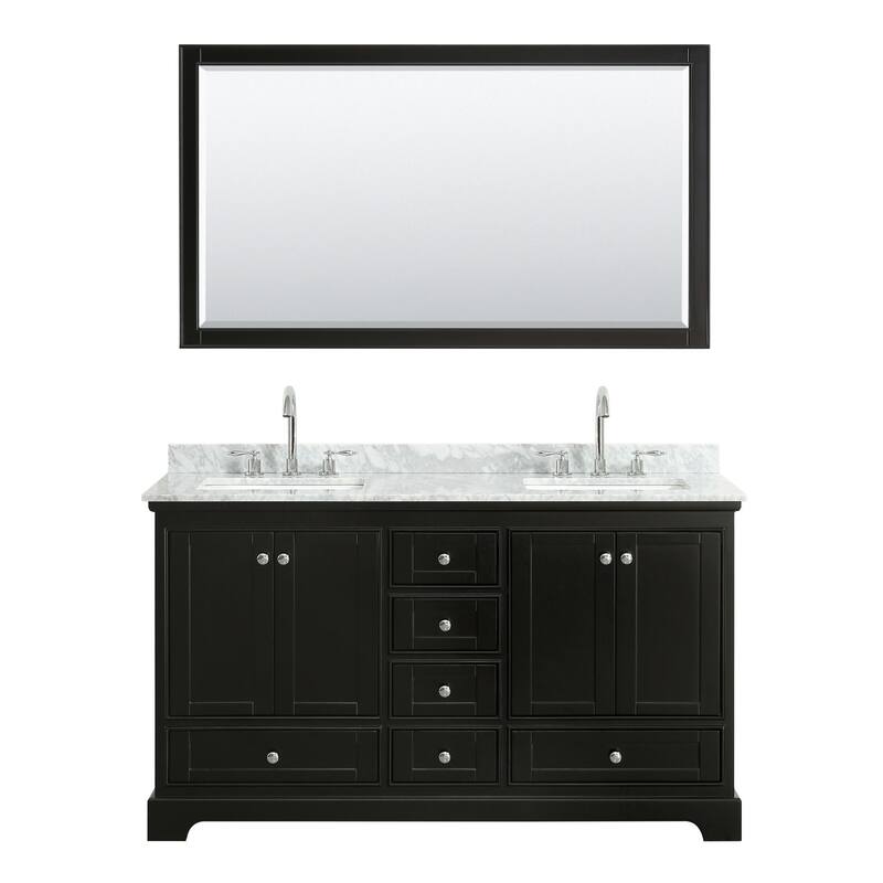 Wyndham Collection Deborah 60" Free Standing Double Vanity Set with