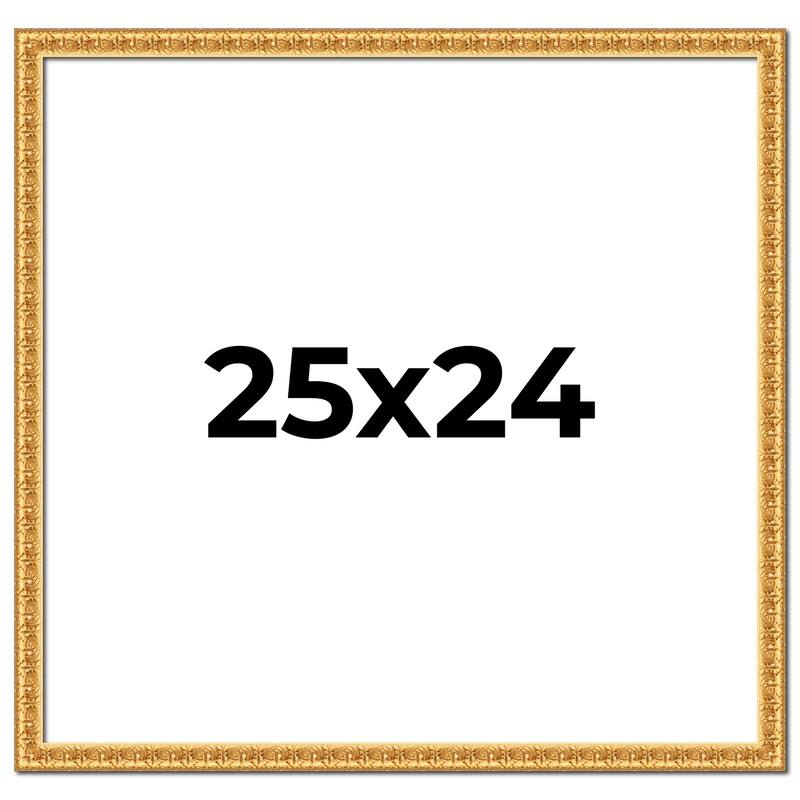 25x24 Frame Gold Real Wood Picture Frame Width 1 inches | Interior