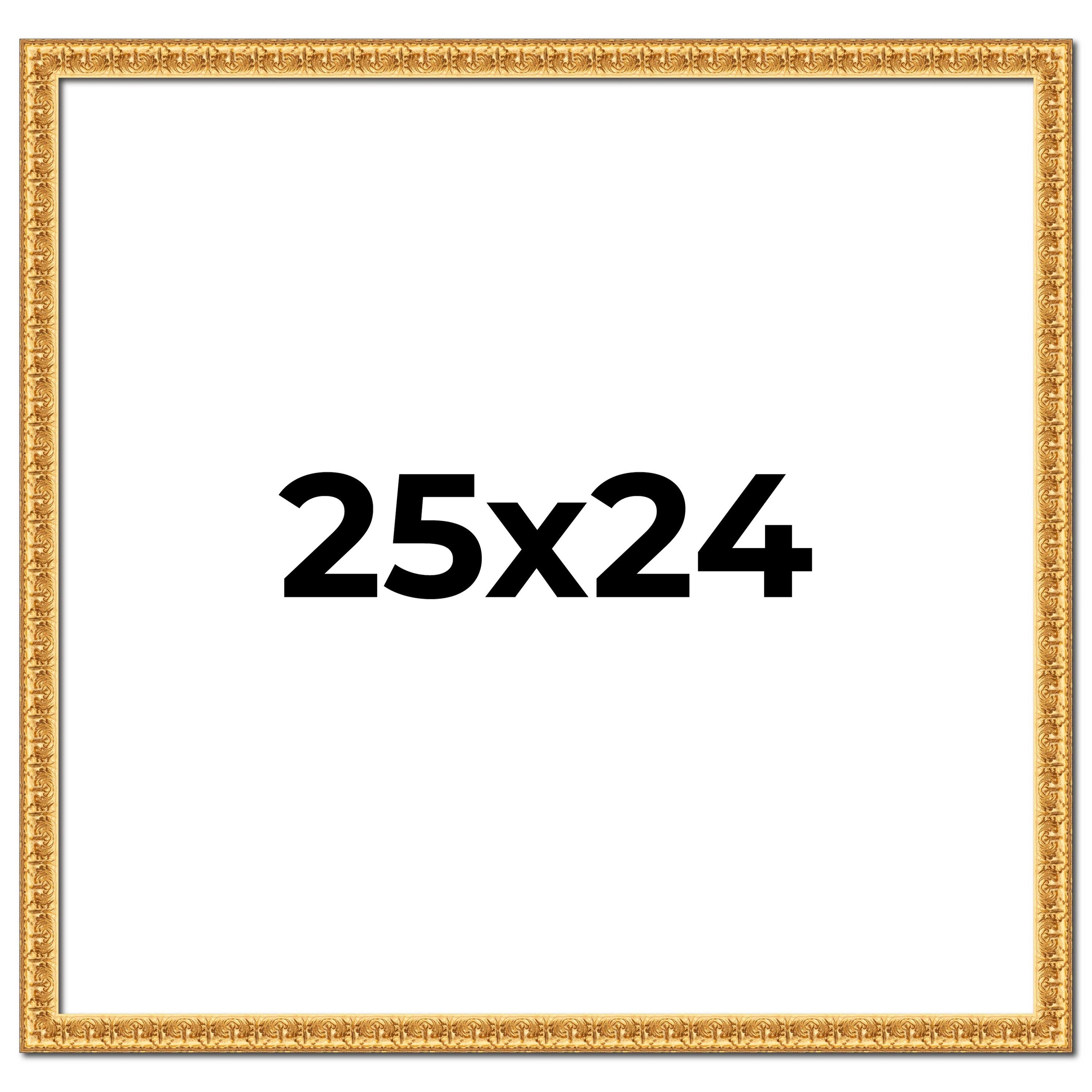 25x24 Frame Gold Real Wood Picture Frame Width 1 inches | Interior