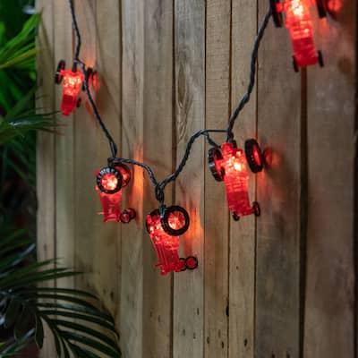 Red Tractor Indoor Outdoor Patio Light Set - 6' Green Wire - 10ct