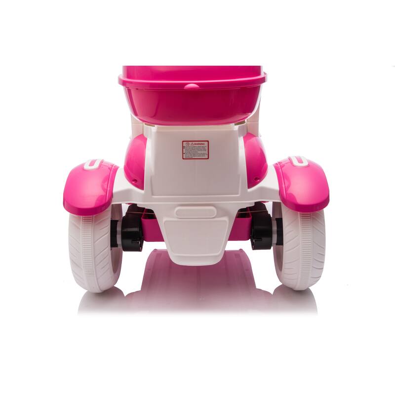 12V Kids Electric Motorcycle, 3 Wheels Ride On Scooter with USB,Bluetooth,Lights,Storage Box, 2 Seats Dual Motor Motorbike