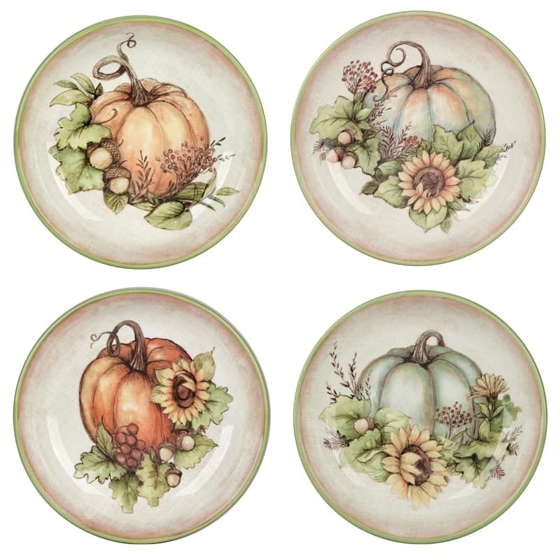 Certified International Autumn Breeze 38 oz. Soup/Cereal Bowls, Set of 4 - 9" Diam x 2"