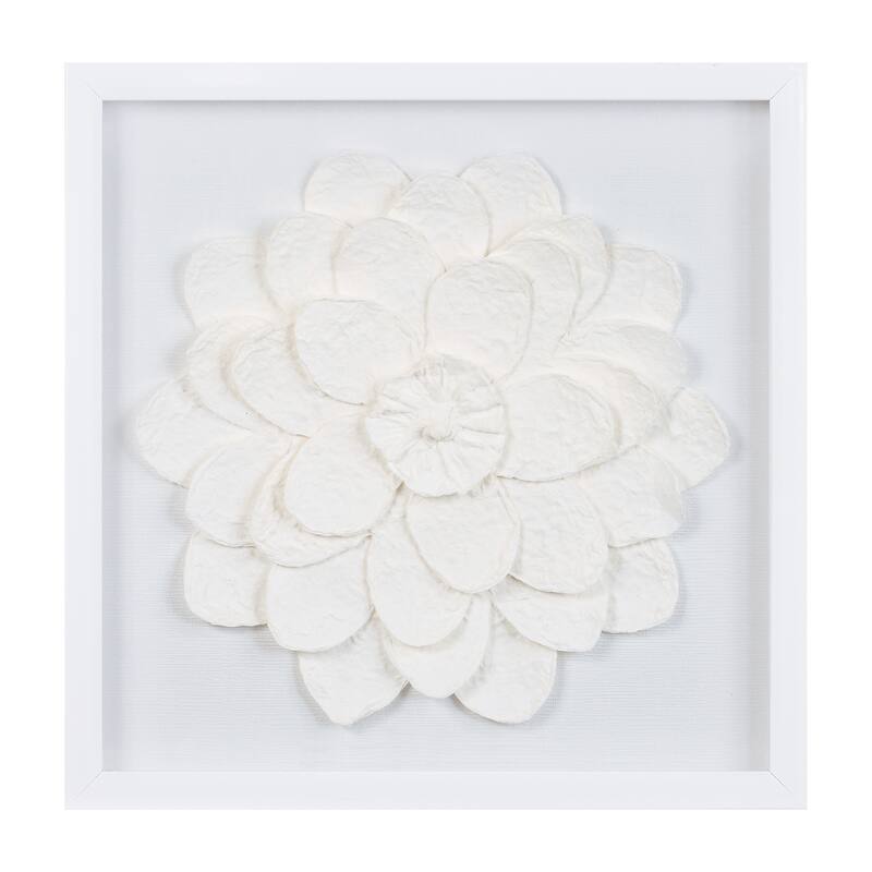 Framed Floral Wall Plaque Under Glass (Set of 2)