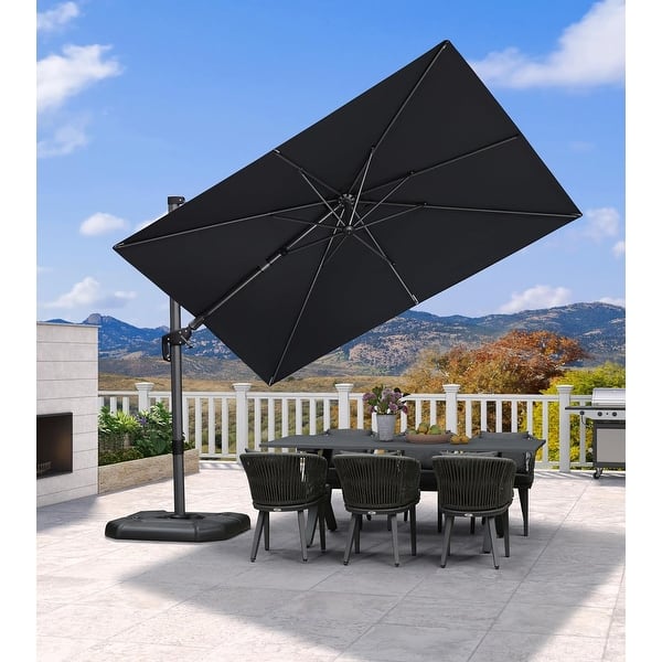 6 foot tilting patio umbrella PURPLE LEAF 6 x 10 ft Left-right Tilting Patio Cantilever Umbrella with  360-degree Rotation - On Sale - Bed Bath & Beyond