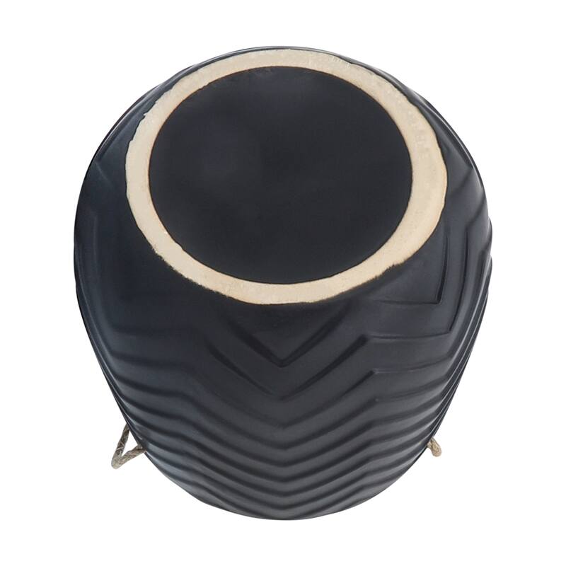 Sagebrook Home Neutral Textured Ceramic Hanging Planter