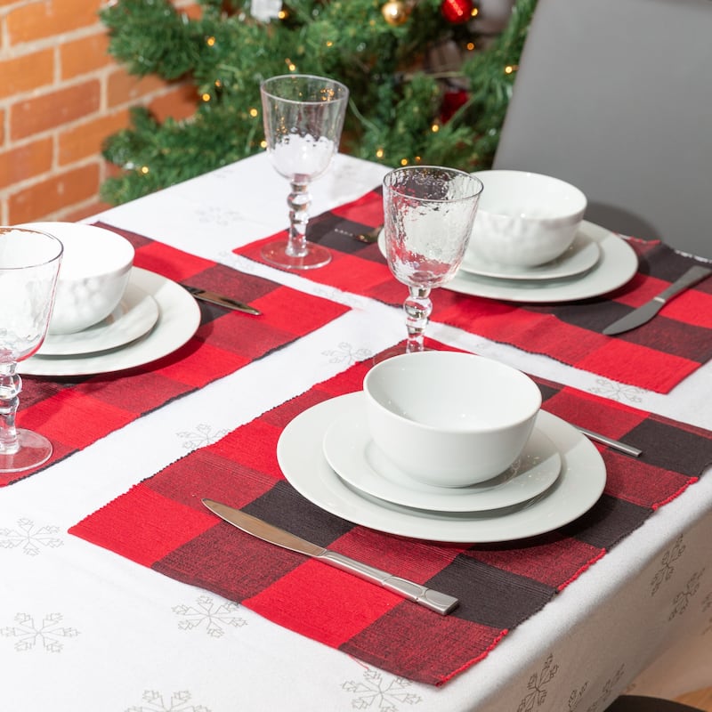 Fabstyles Buffalo Check High Quality Cotton Placemats Set of 4 - 13"x19"