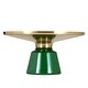 preview thumbnail 12 of 16, 30-Inch Round Coffee Table Glass/Stone Tabletop with Gold Iron Rim Frame Glass Pedestal Base