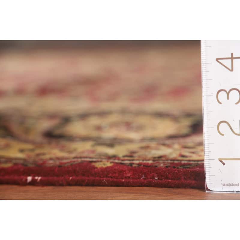 Red Floral Agra Oriental Area Rug Hand-Knotted Wool Carpet - 7'9" x 10'0"
