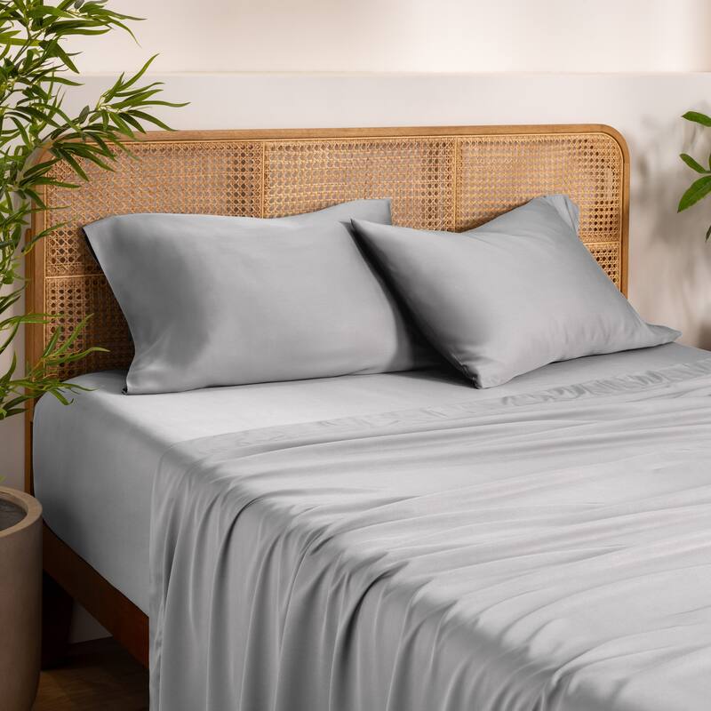 Bare Home Rayon from Bamboo Pillowcase Set - King - Light Grey