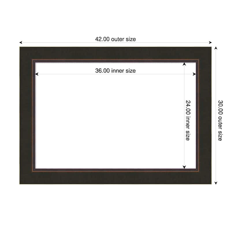 Amanti Art Milano Bronze Framed Dry Erase Magnetic Board - 42 x 30 in