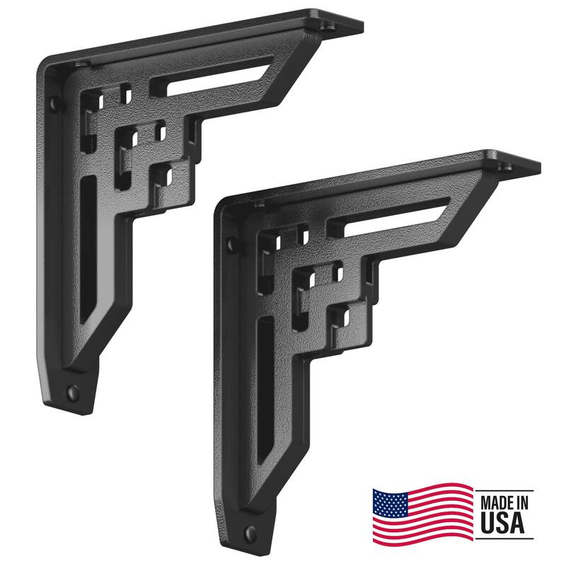 STARBY Rockville Heavy Duty Shelf Bracket Kit (Set of 2) - 8 inch