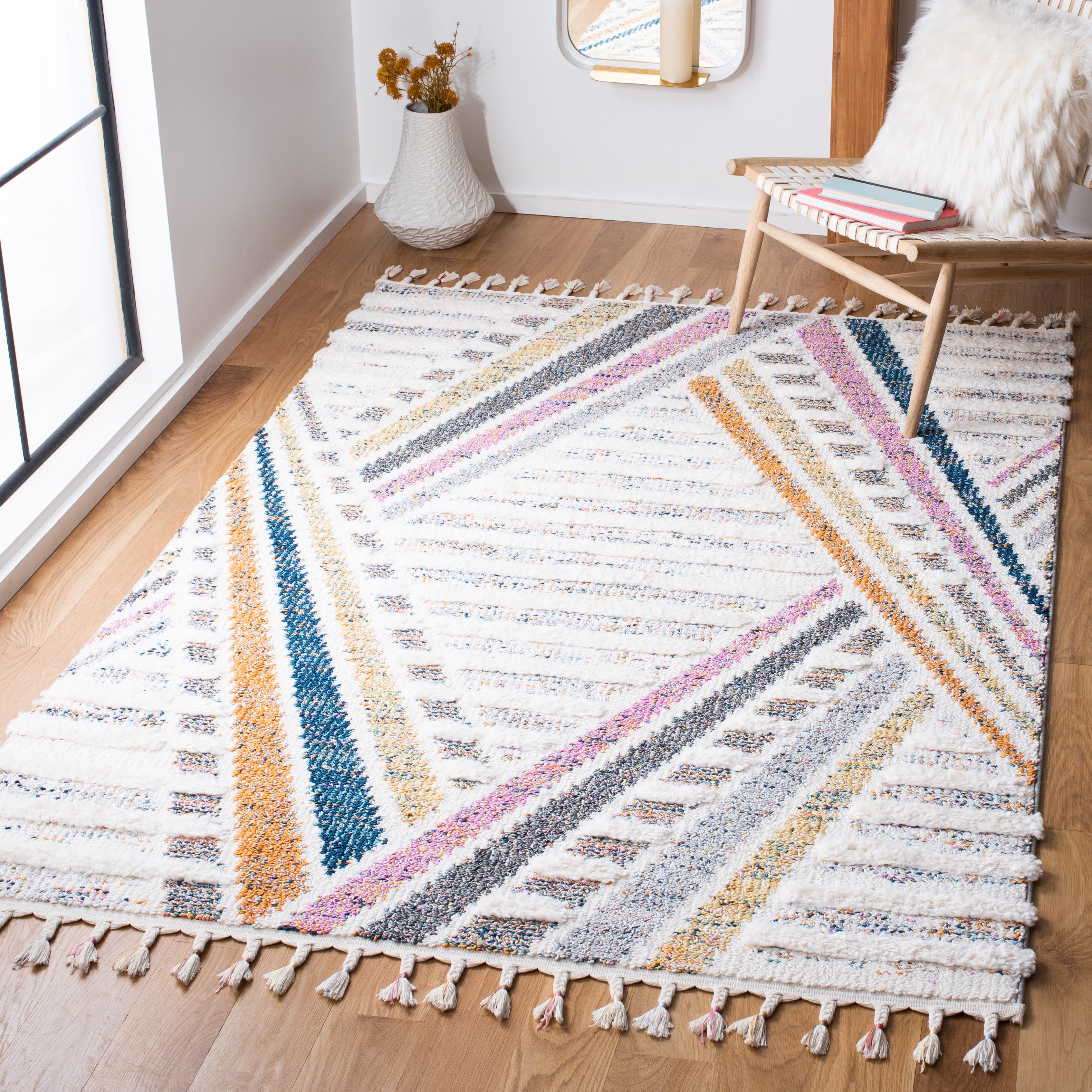 SAFAVIEH Moroccan Fringe Shag Thomasine Rug