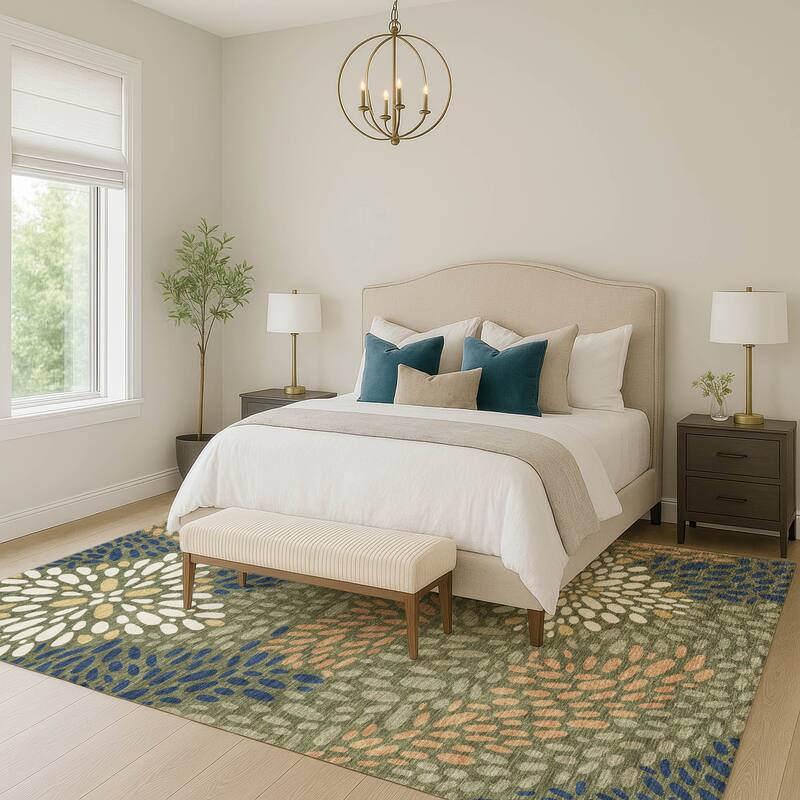 Machine Washable Indoor/ Outdoor Modern Genoa Chantille Rug