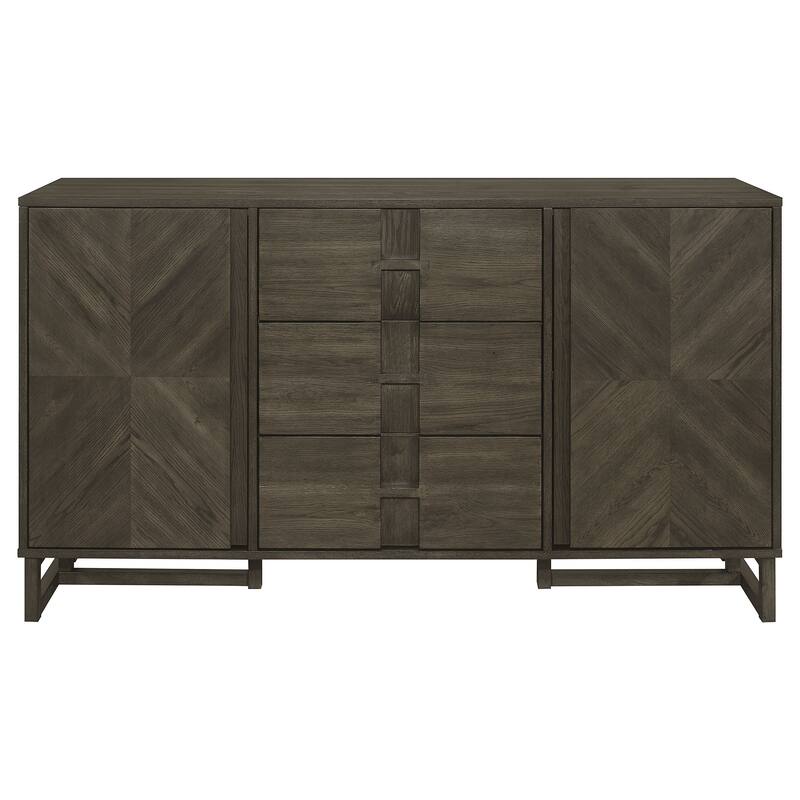 Kelly 3-Drawer Storage Dining Sideboard Buffet Dark Grey