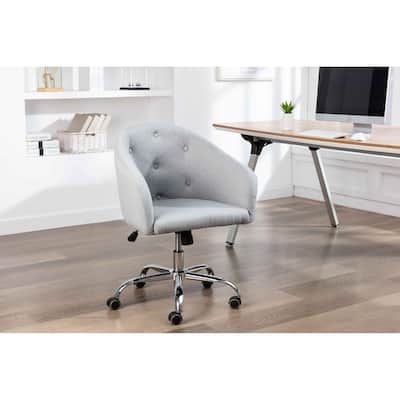 Porthos Home Kash Home Office Desk Chair, Round Back, Linen Fabric