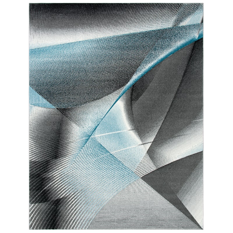 SAFAVIEH Hollywood Verbena Mid-Century Modern Abstract Rug - 6'7" x 9' - Grey/Blue