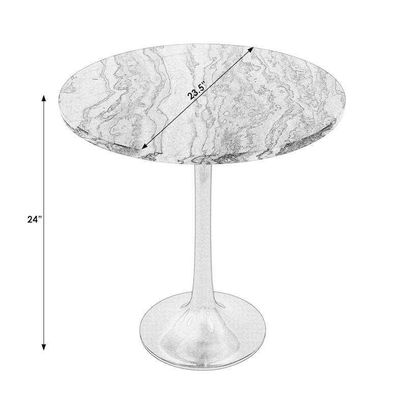 Paxton Round Marble Accent Table