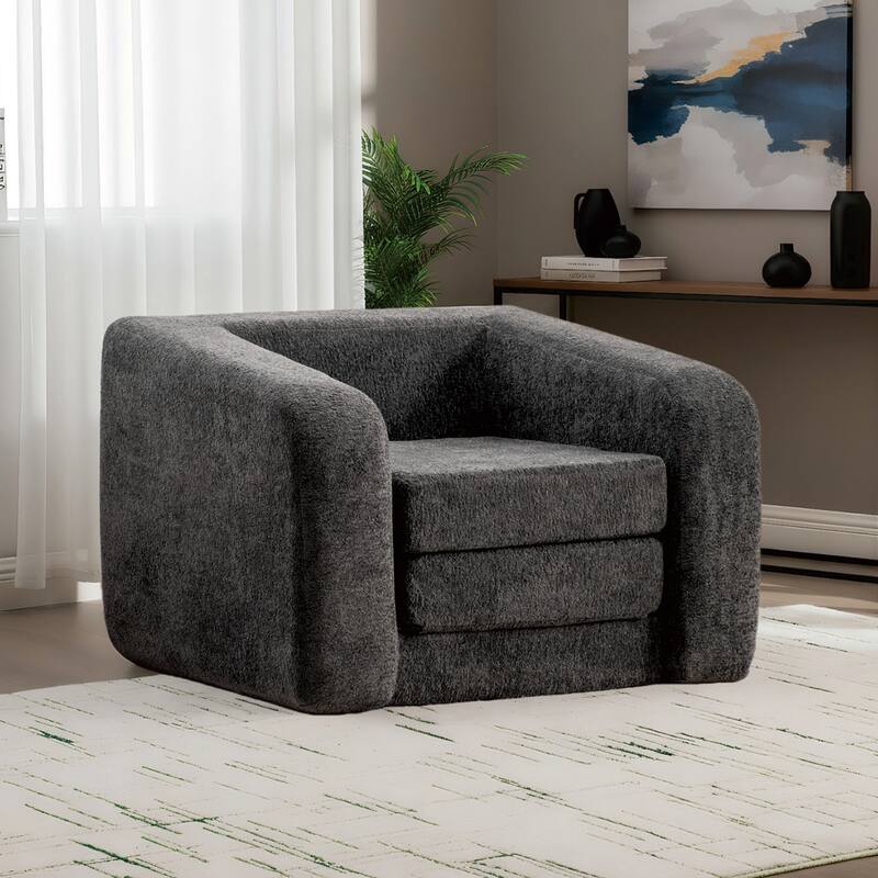 40"W Single Foldable Sofa Bed Equipped with Armrest and Backrest