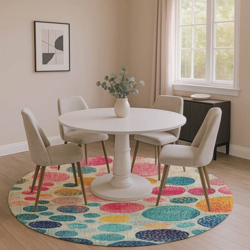 Premium Washable Super Soft Contemporary Mayfield Rug - 8' x 8' - Teal