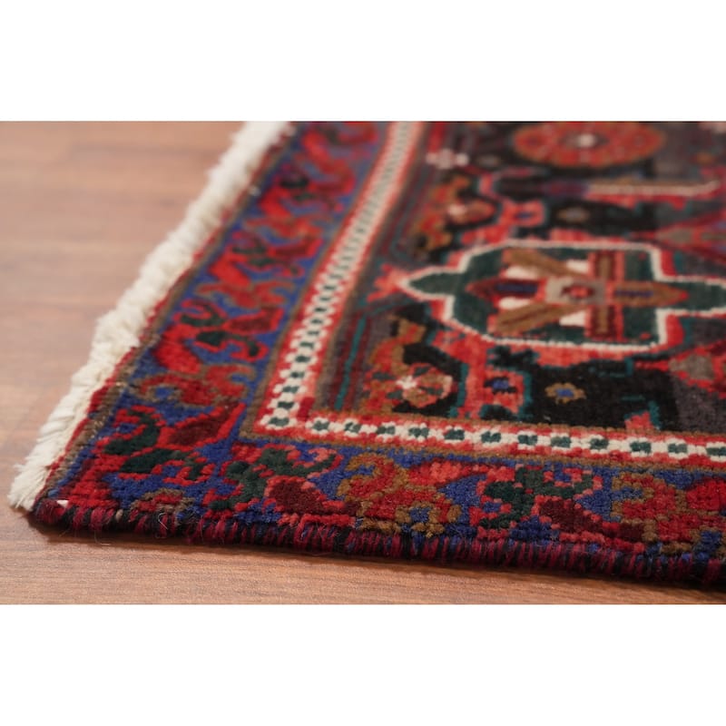 Hand Knotted Oriental 100% Wool Carpet Traditional Floral Red Heriz Area Rug - 10' 11'' X 7' 6''