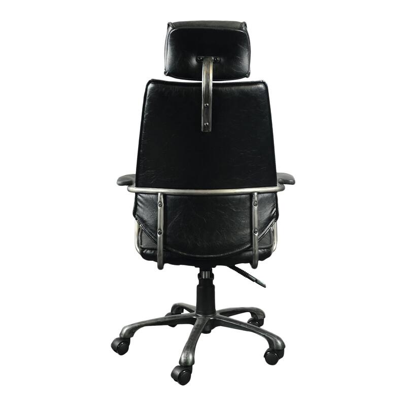 Office Chair Black Leather Ergonomic Desk Chair Modern Comfort Support