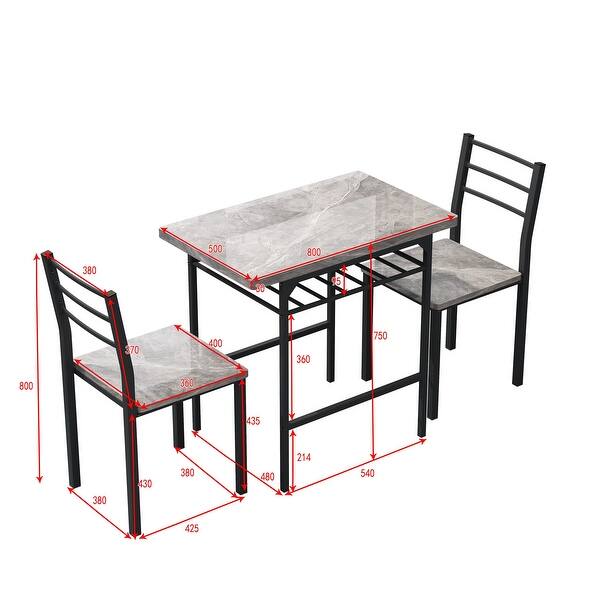 3Piece Dining Table Set with 2 Chairs Bed Bath & Beyond 36530105