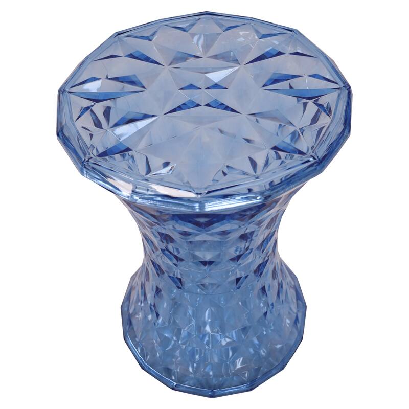 Plastic Side Table with a Diamond Pattern Design Clio Series
