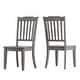 preview thumbnail 8 of 18, Eleanor Black Farmhouse Trestle Base Slat Back 6-piece Dining Set by iNSPIRE Q Classic Antique Black Table - Antique Grey Chairs and Bench
