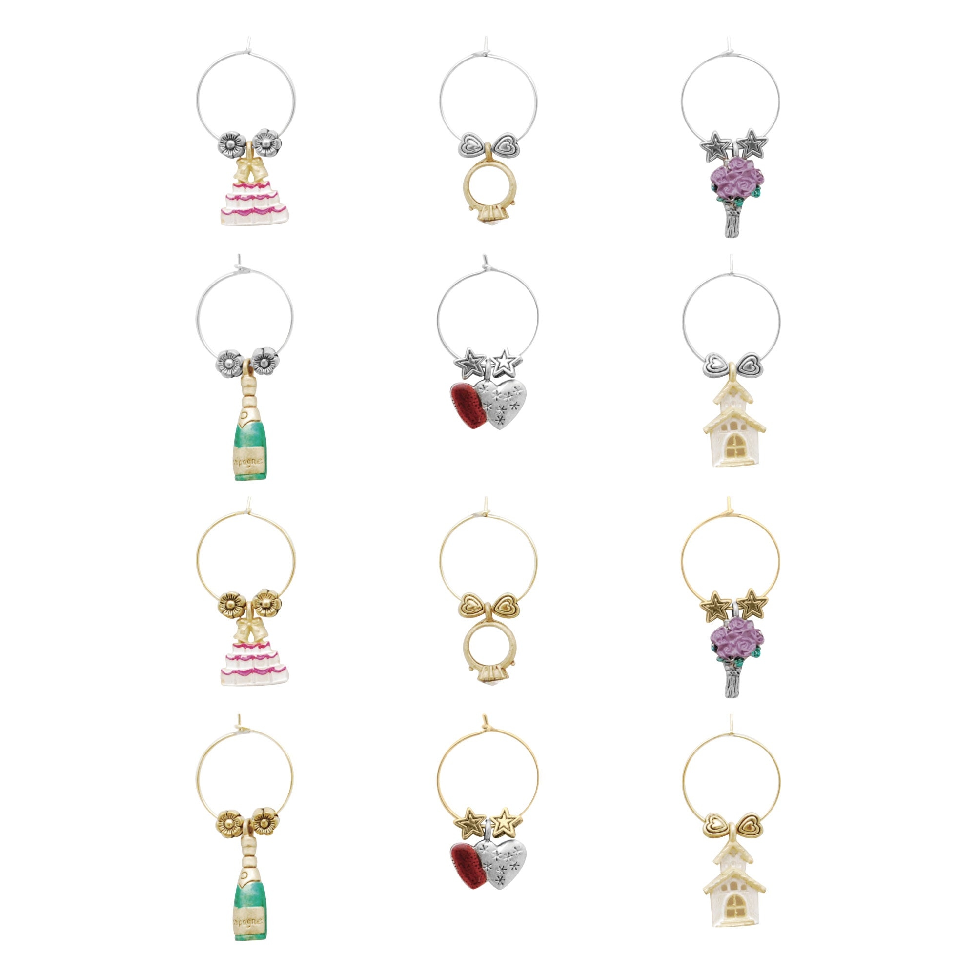 Wine Things 12 Piece Wine Charms Wine Glass Tags Drink Markers for Stem Glasses Wine Tasting Party I Do Bed Bath Beyond 35634617