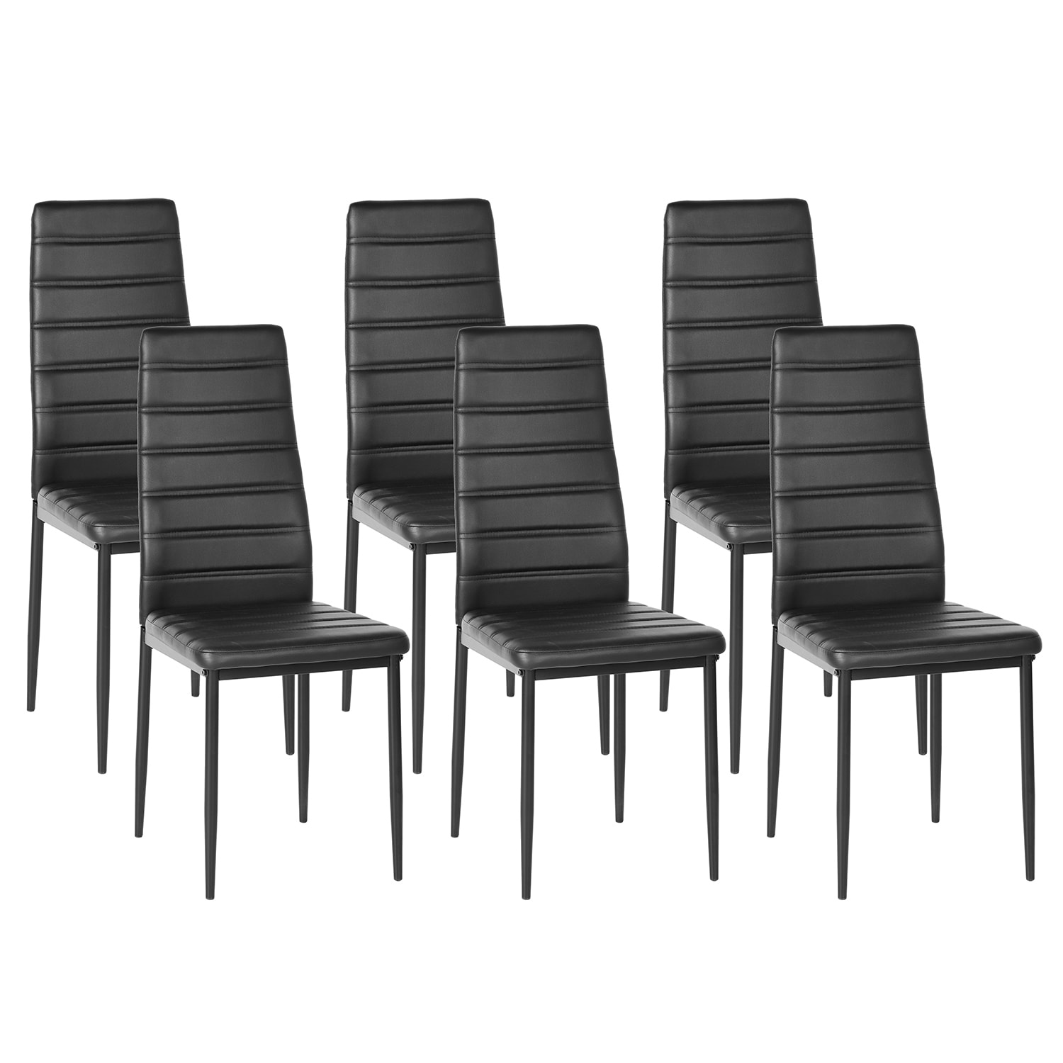 Homylin Modern PU Leather Dining Chairs with Metal Legs, Armless Padded Side Chairs for Kitchen & Dining Room