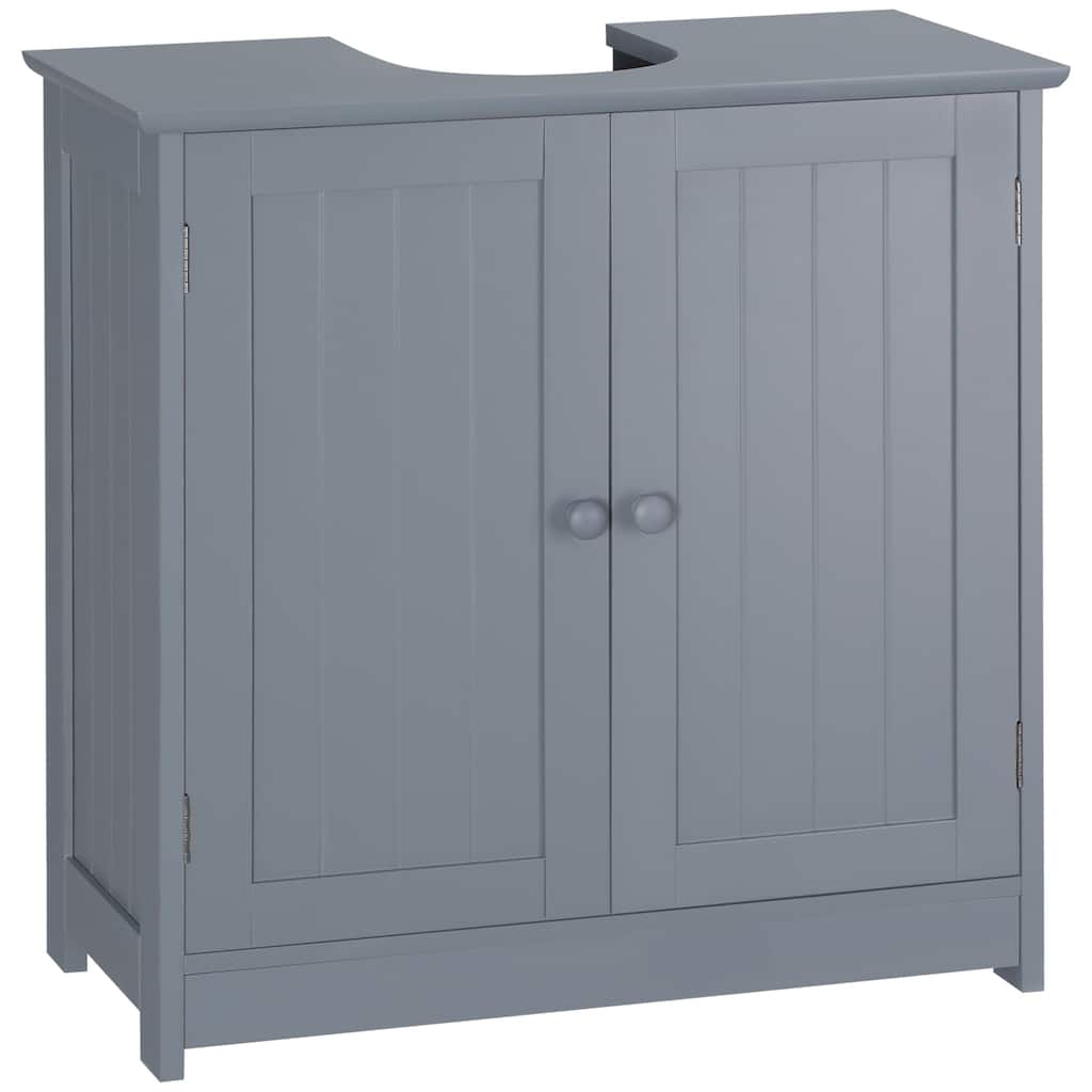 Under Sink Bathroom Cabinet with 2 Doors and Shelf, Pedestal Sink Bathroom Vanity Cabinet, Gray