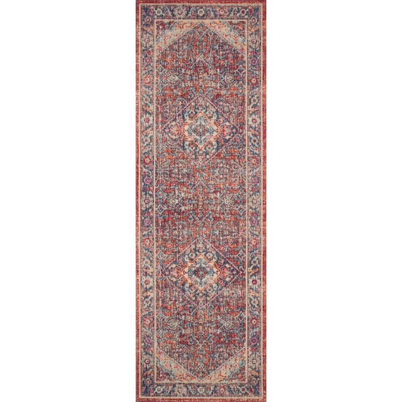 Alexander Home Katherine Boho Floral Border Distressed Rug